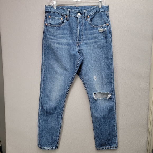 Levi's Denim - LEVI'S 501 WOMENS JEANS, DISTRESSED, SIZE 30W 28L